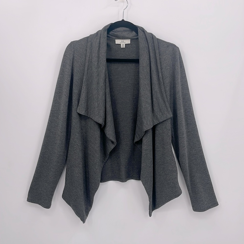 H by Halston Gray Open Front Cardigan
